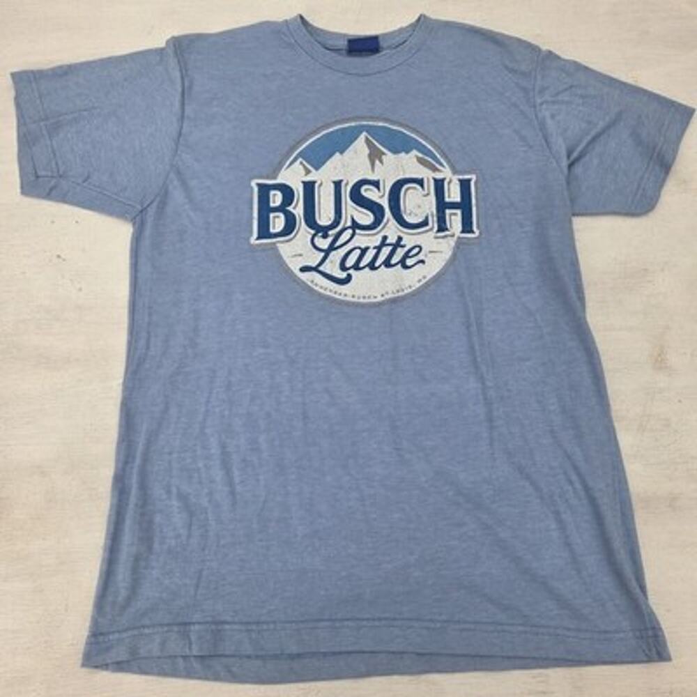Men's Brew City Busch Latte Logo T-shirt Heathered Blue Size Small